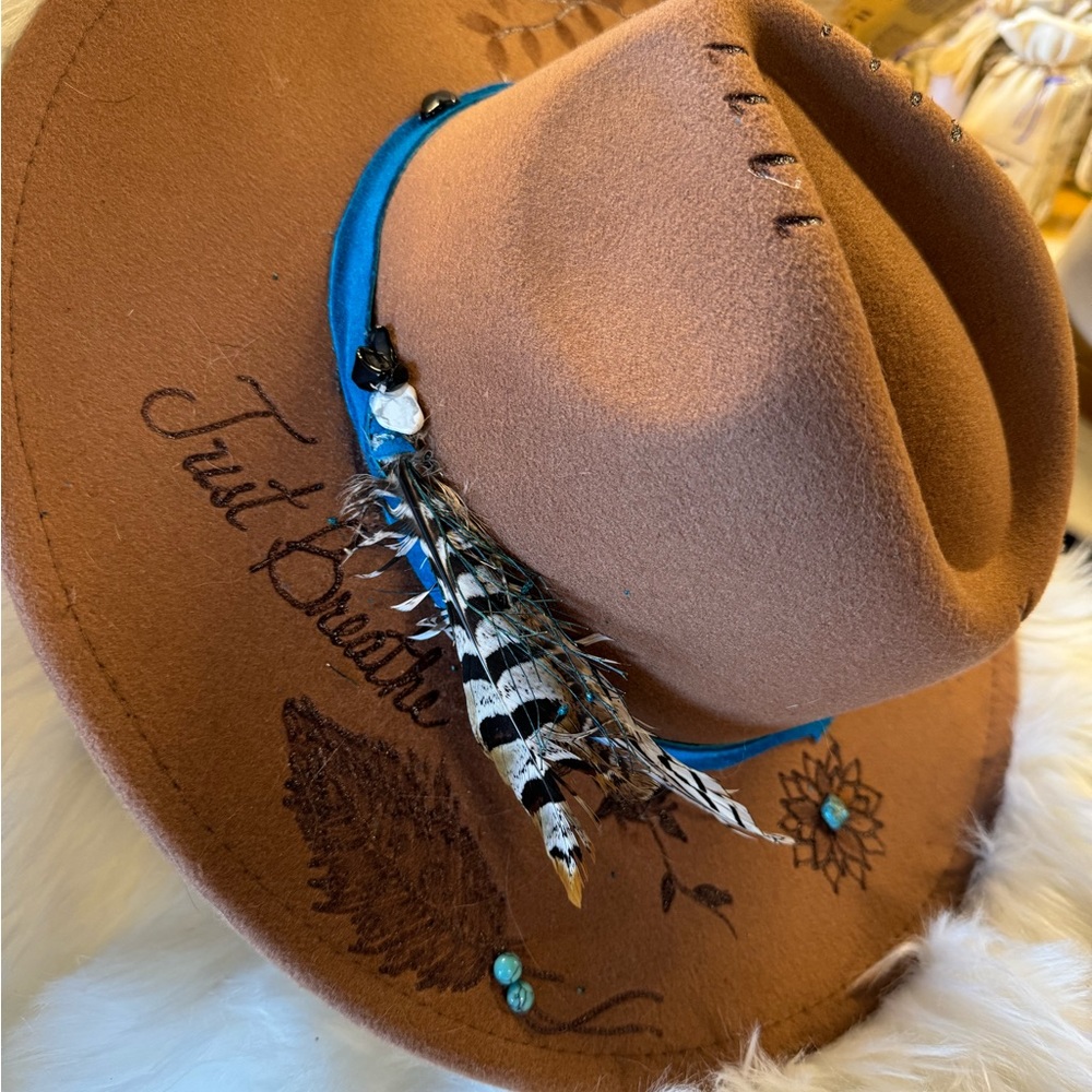 Burnt and designed hat